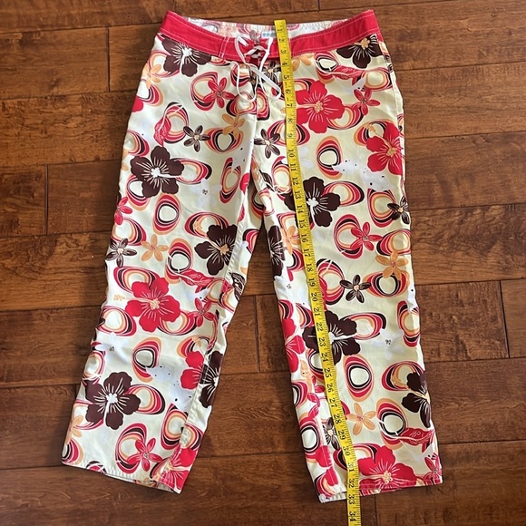 Patagonia Water Girl capri Pants surfer board style tie close Hibiscus - Picture 5 of 6